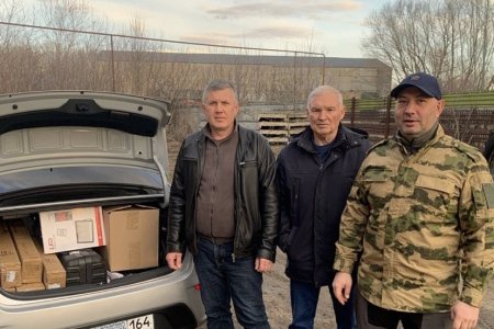 Для саратовских казаков на фронт отправили светильники и прожекторы